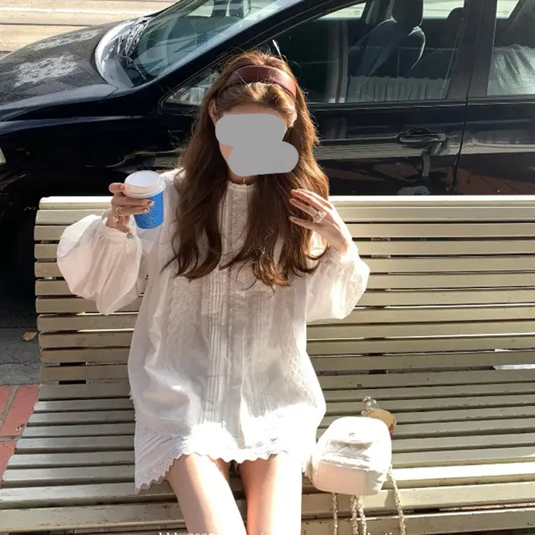 奶fufu减龄套装女夏季白色洋气衬衫一整套ootd穿搭奶fufu套装上衣