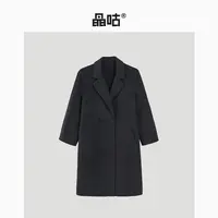 【晶咕&泡芙妈】高智感中长款毛呢大衣翻领冬季外套