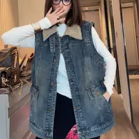 『婷老板』新款、翻领百搭牛仔马甲719-44