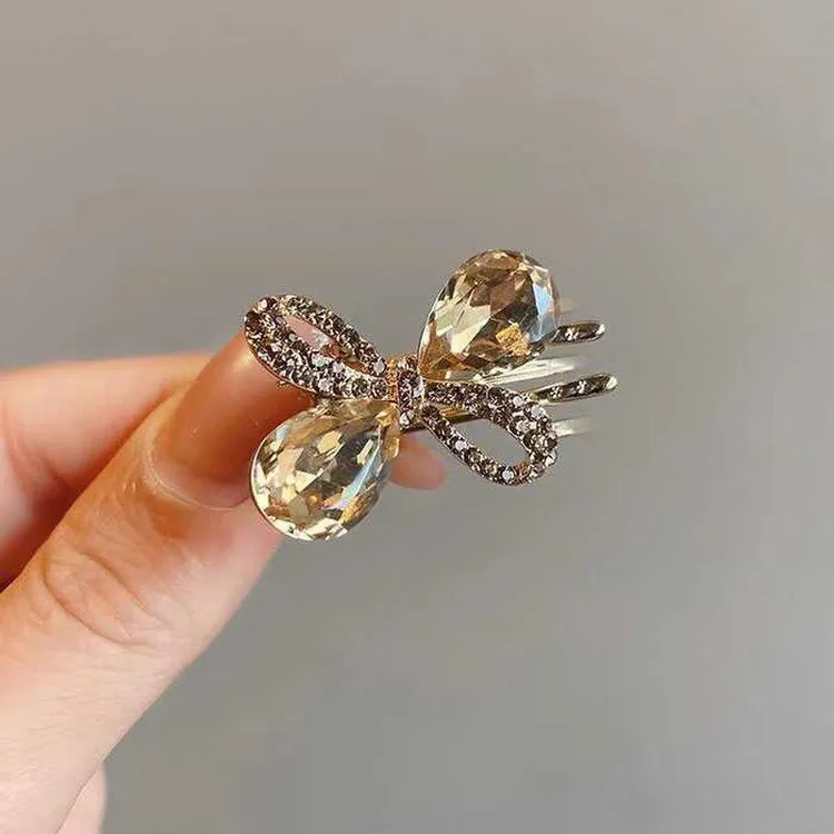 设计感小众发卡法式仙美蝴蝶结发夹精致侧边刘海夹前额碎发鸭嘴夹