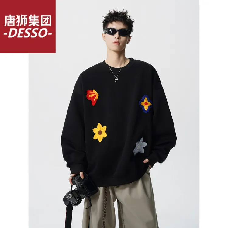 唐狮集团DESSO卫衣上衣长袖宽松印花圆领国潮美式休闲百搭潮流秋