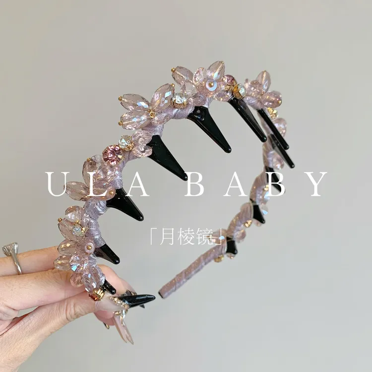 【喜儿ula】10-7-6「月棱镜」小众编织晶晶立体高颅顶防滑发箍