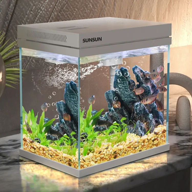 森森超白缸过滤制氧一体客厅2025新款小玻璃缸办公室客厅生态鱼缸