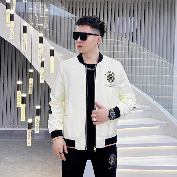 CATIA SELI时尚印花立领休闲夹克男士春秋新款高端潮牌百搭棒球服