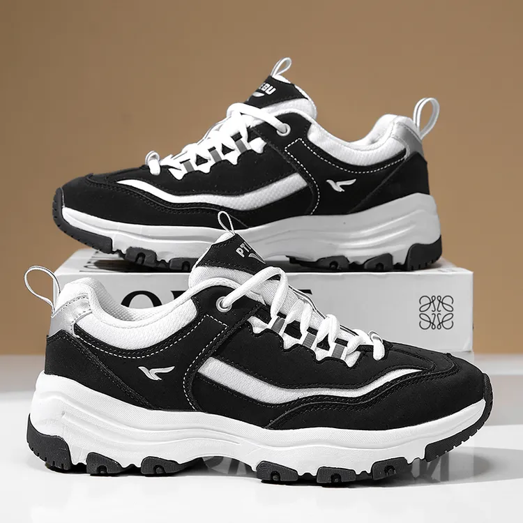 得步男女鞋增高透气休闲鞋轻便老爹鞋减震熊猫鞋时尚复古美拉德风