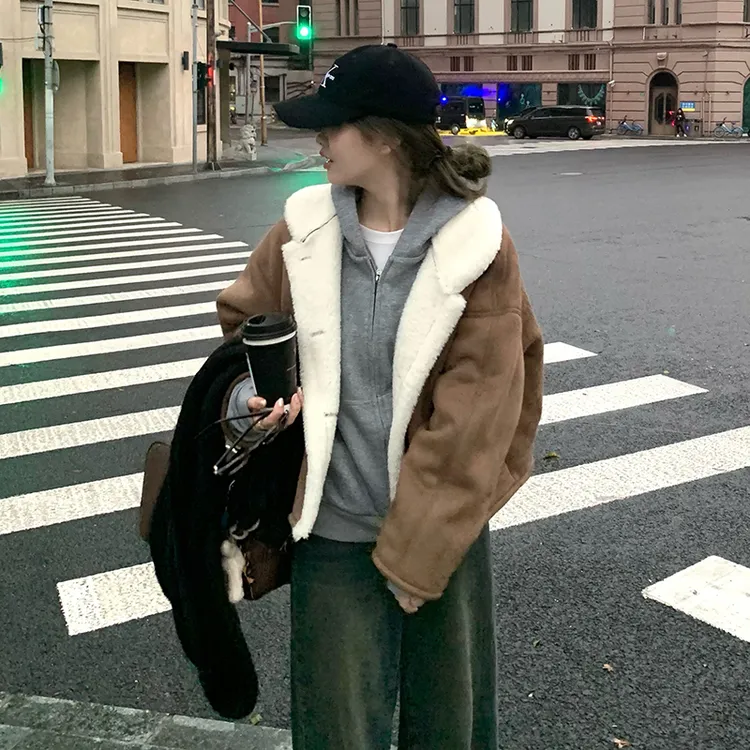 赵露思“许妍 许我耀眼”同款毛毛外套韩版环保仿毛毛外套女