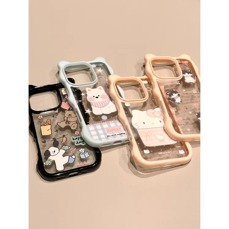 可爱西高地猫咪立体猫耳适用苹果16pro手机壳创意iPhone15卡通14