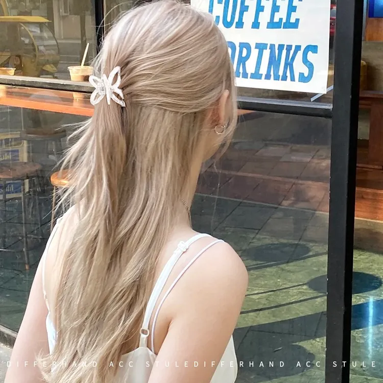 半扎发发夹女2025新款高端蝴蝶小号抓夹夏季高级感后脑勺夹子头饰