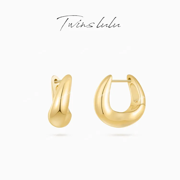 TWINS LULU【扭扭v】 圣诞节 时尚轻奢气质水滴扭曲耳环TSL2888