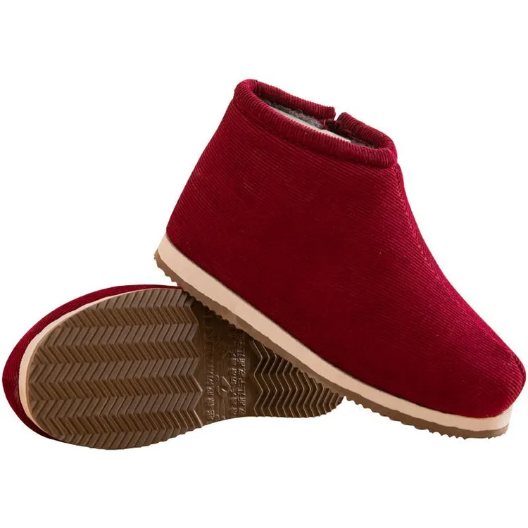 冬季加绒加厚保暖中老年妈妈鞋老北京布鞋女棉鞋平底防滑奶奶棉靴