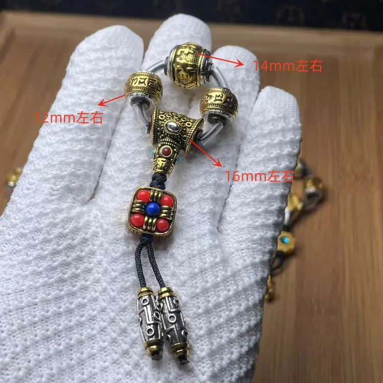 大尺寸藏式配饰六字箴言套装文玩配饰DIY饰品整套配饰