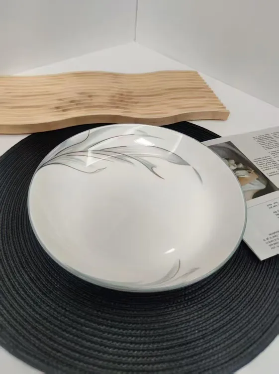 凤舞九天7.5英寸盘子8只装高温釉下彩陶瓷浮雕深盘