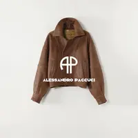 AP洛哥53075PY【法国原版皮/限量/黑标系列】翻领两色时尚百搭皮衣