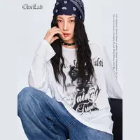 CBXLAB街舞潮牌松弛上衣白色宽松早秋时尚百搭显瘦韩版秋季薄款
