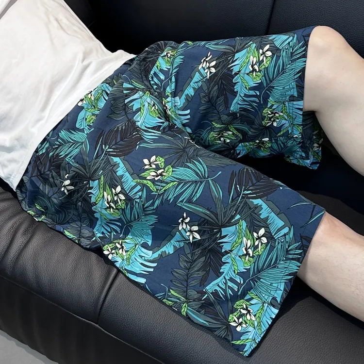 夏季中青男士人造棉短裤裤衩沙滩裤绵绸睡裤家居裤加肥加大休闲裤