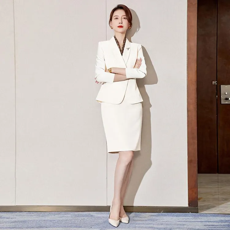 青竹雪职业套装通勤商务面试高级珠宝店销售经理主持人正装工作服