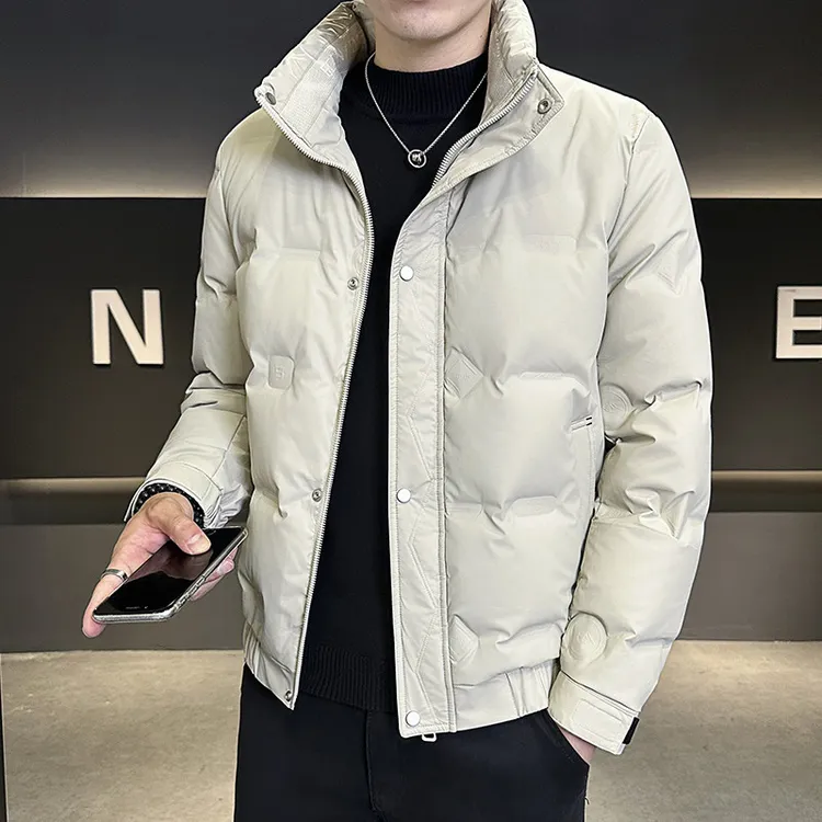 冬季羽绒服男士2025新款白鸭绒韩版潮流立领轻薄加厚保暖外套男装