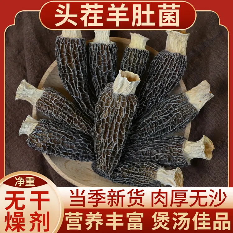 羊肚菌干货精选5-8厘米头茬菌菇 煲汤干货食材肉质饱满云南羊肚菌