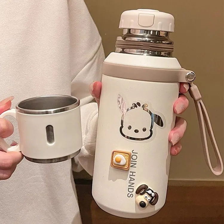 保温杯316不锈钢食品级女生高颜值水杯带杯盖大容量便携杯子泡茶