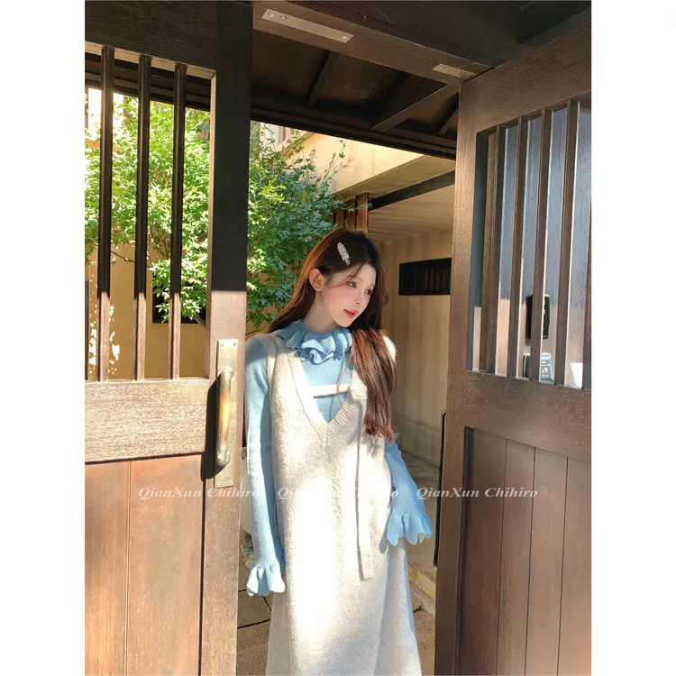 「柔柔心动」秋季时尚气质百搭洋气减龄法式连衣裙套装QXQ5TZ3825A