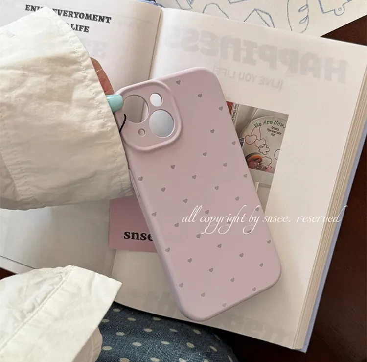 可爱心苹果16手机壳新款iphone14promax液态硅胶15全包12简约女款