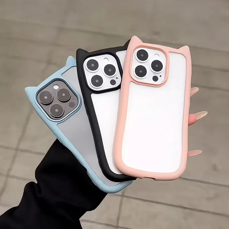 EXMX猫耳朵简约iPhone16/15promax适用于苹果1314pro/12/11手机壳