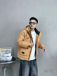 9902#黄色【Y】冬季情侣百搭保暖宽松外套