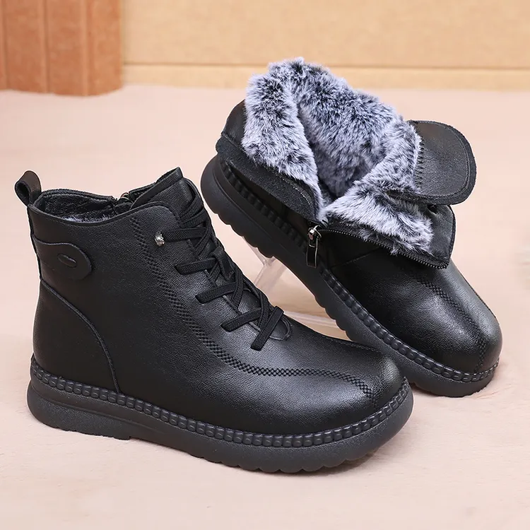 真皮手工鞋牛筋底马丁靴冬季新款棉鞋鞋子女款爆款2025新款短靴