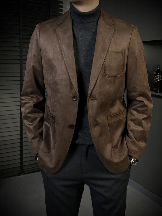 KING&GUCH【白鹅绒】2025秋冬季新款商务休闲百搭羽绒西服8825