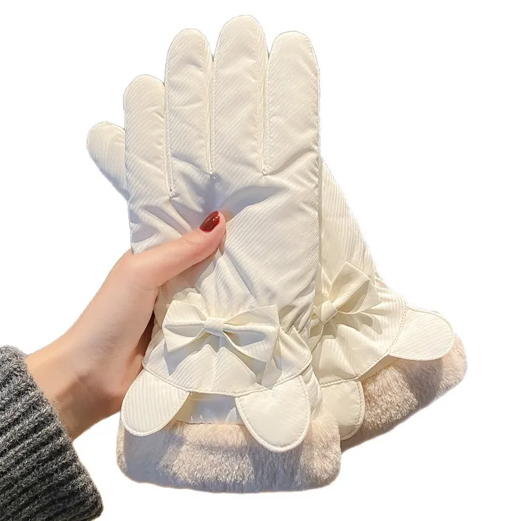 手套女冬季加厚加绒骑车防寒可触屏女士冬天骑行电动车保暖棉手套