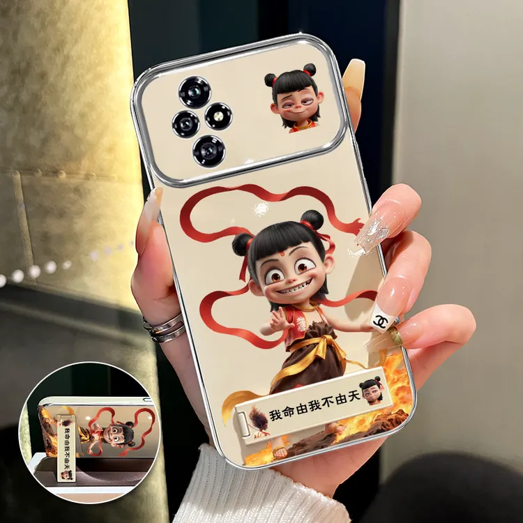 适用荣耀200/pro哪吒手机壳大视窗创意全包防摔可爱卡通网红女款