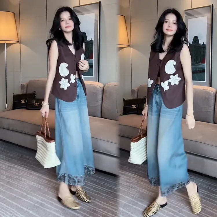 2025夏季新款时尚显瘦气质网红高档洋气女高级百搭宽松大码两件套