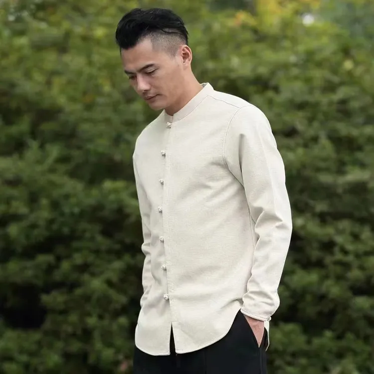 男士男款唐装中国风衬衣立领中式男装唐装男士中山装男款禅意男装
