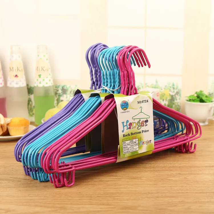 免安装大号带钩衣架浸塑衣架成人晾衣架裤架两用防滑挂钩衣架