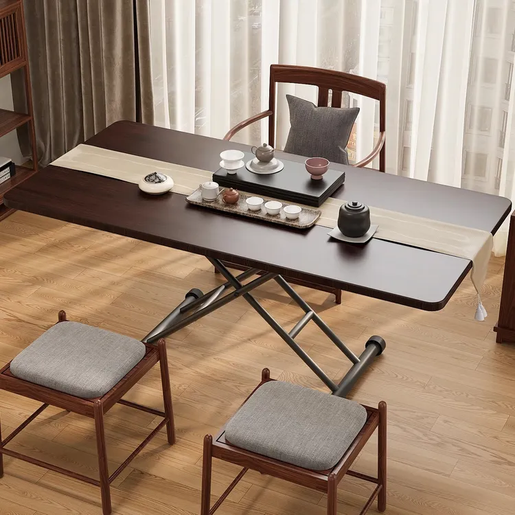 餐桌升降桌可伸缩储物餐桌可升降餐桌家用饭桌免安装可收纳饭桌子