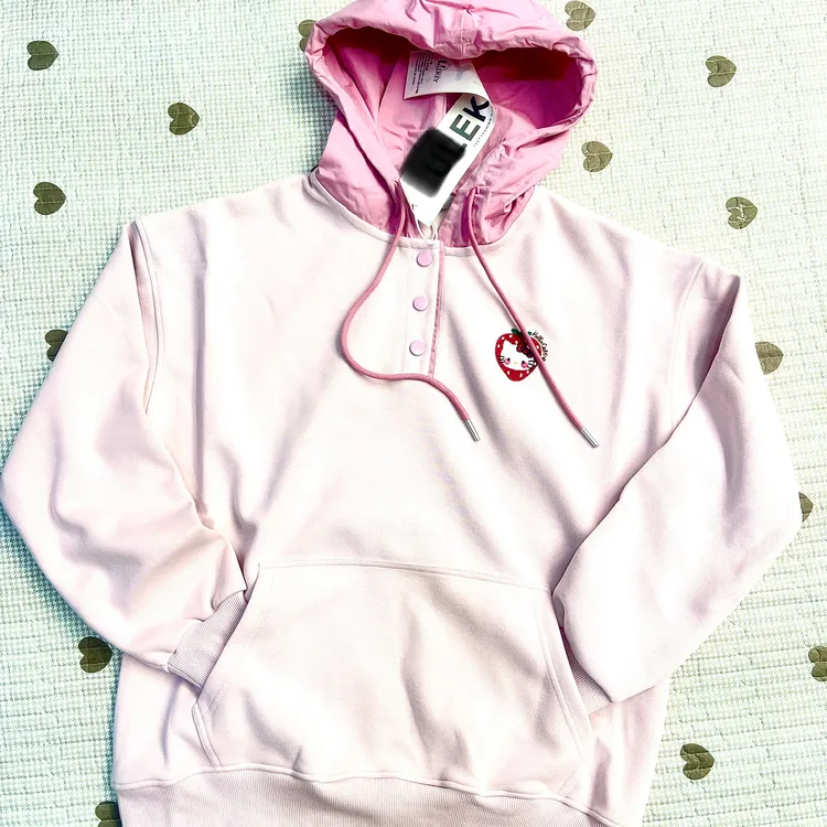 甜美撞色连帽卫衣秋装时尚潮流学院风别致上衣