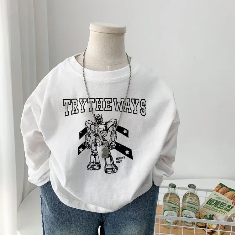 儿童长袖T恤春秋新款男女童洋气纯棉打底衫宝宝韩版童装潮牌上衣