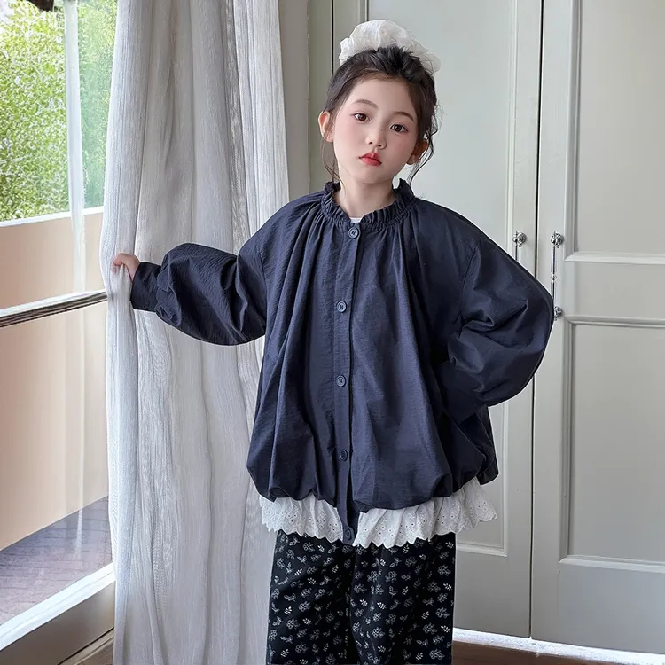 女童外套春秋2025新款韩版儿童超好看花苞上衣大童长袖时髦夹克潮