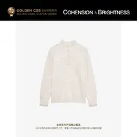 凝慧【森系甜心】进口羊绒蕾丝拼接超软糯提花立领百搭针织衫JT159