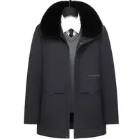 美·豪爵保罗冬季商务休闲保暖毛领加厚男士棉服23806