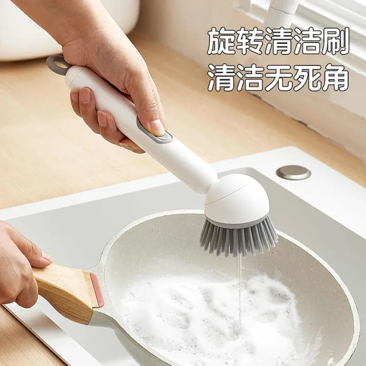 【新疆包邮】长柄加液旋转锅刷厨房用刷不易脏手清洁刷洗碗刷家用刷
