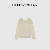 BETTER JOELAY-【文艺疏影】含羊毛时尚百搭简约T恤长袖潮流WS92258