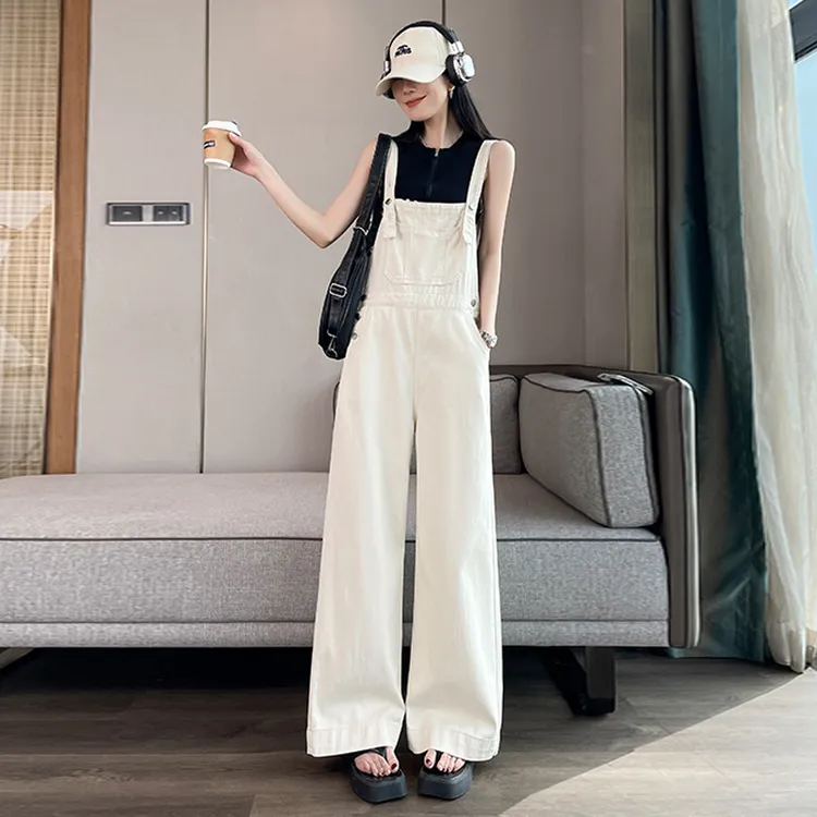 减龄牛仔背带裤阔腿裤女夏季2025新款宽松休闲高腰显瘦气质连体裤