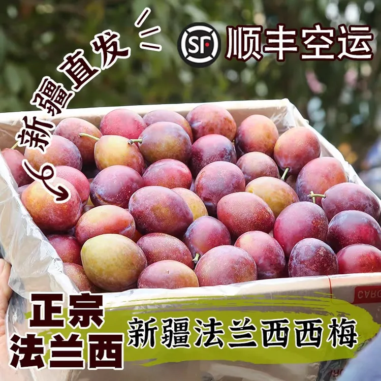 新疆法兰西梅新鲜水果应季整箱4斤每斤独立包装喀什原产地直发