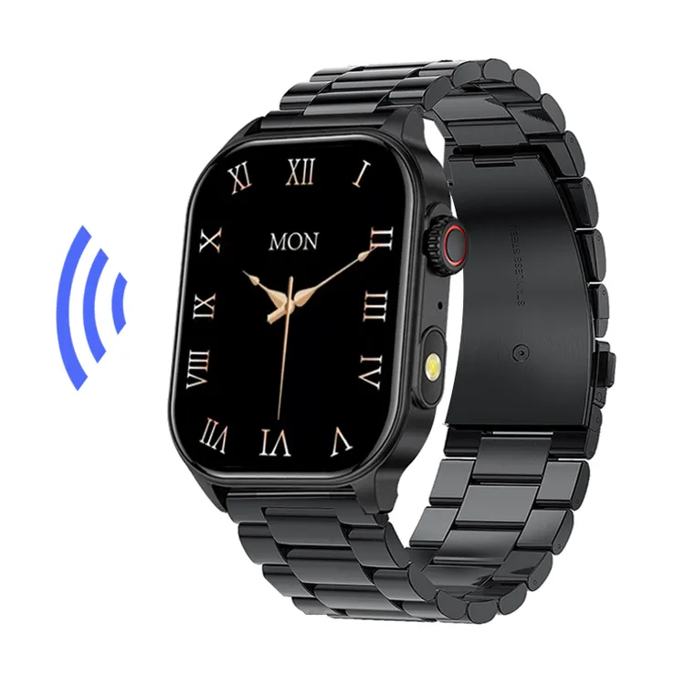 蓝海鱼NFC智能手表KM02通话收款IC ID门禁 比亚迪车门公交地铁