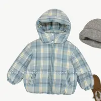 【小首尔】现货-男女童简约格子棉服冬季加厚保暖大棉袄HBB6470