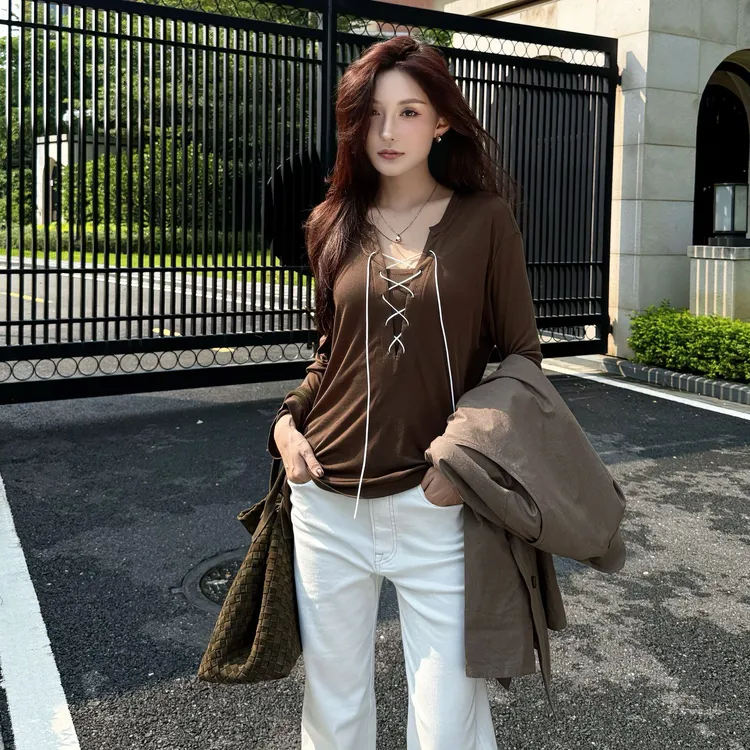 Moprobably李予诺「编意」“莱赛尔+绵羊毛”系带套头毛衫L5347107