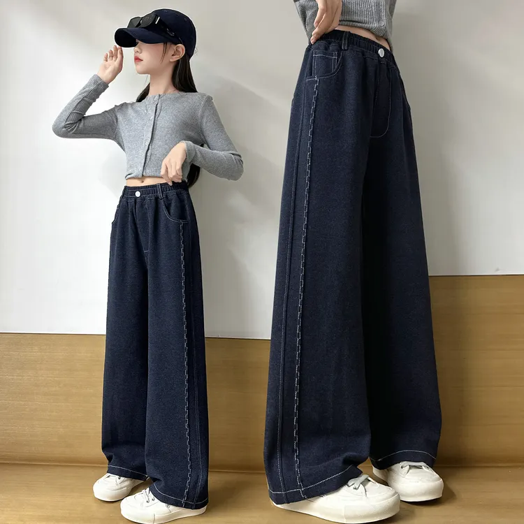 女童牛仔裤秋装潮2025新款儿童直筒裤洋气春秋季中大女童长裤外穿