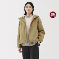 无印良品 MUJI 女式 蓬松棉服风帽夹克 外套女款棉衣25年秋冬新品