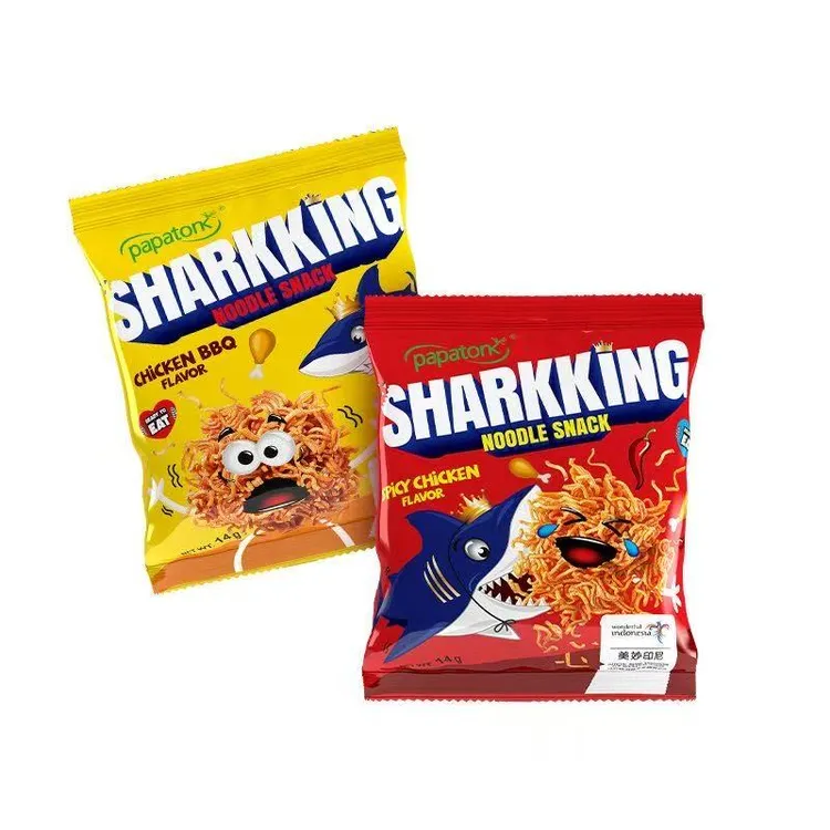10月新货印尼进口啪啪通鲨鱼干脆面烧烤鸡肉味方便面碎碎面小零食